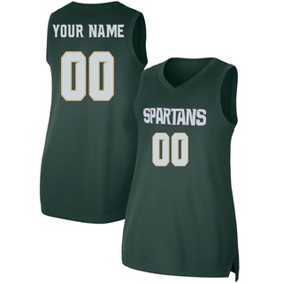 Custom Replica Green Women's Michigan State Spartans Basketball Jersey