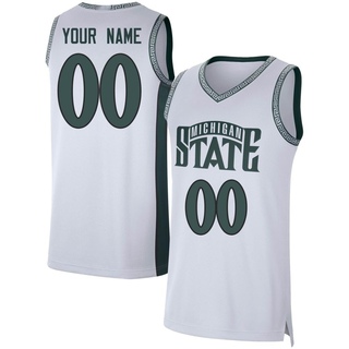 Custom Replica White Men's Michigan State Spartans Retro Basketball Jersey